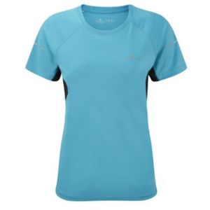RonHill Ladies Pursuit Short Sleeve Shirt in Aqua/Black